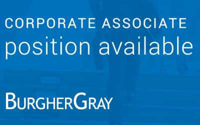 Corporate Associate Position Available at BurgherGray