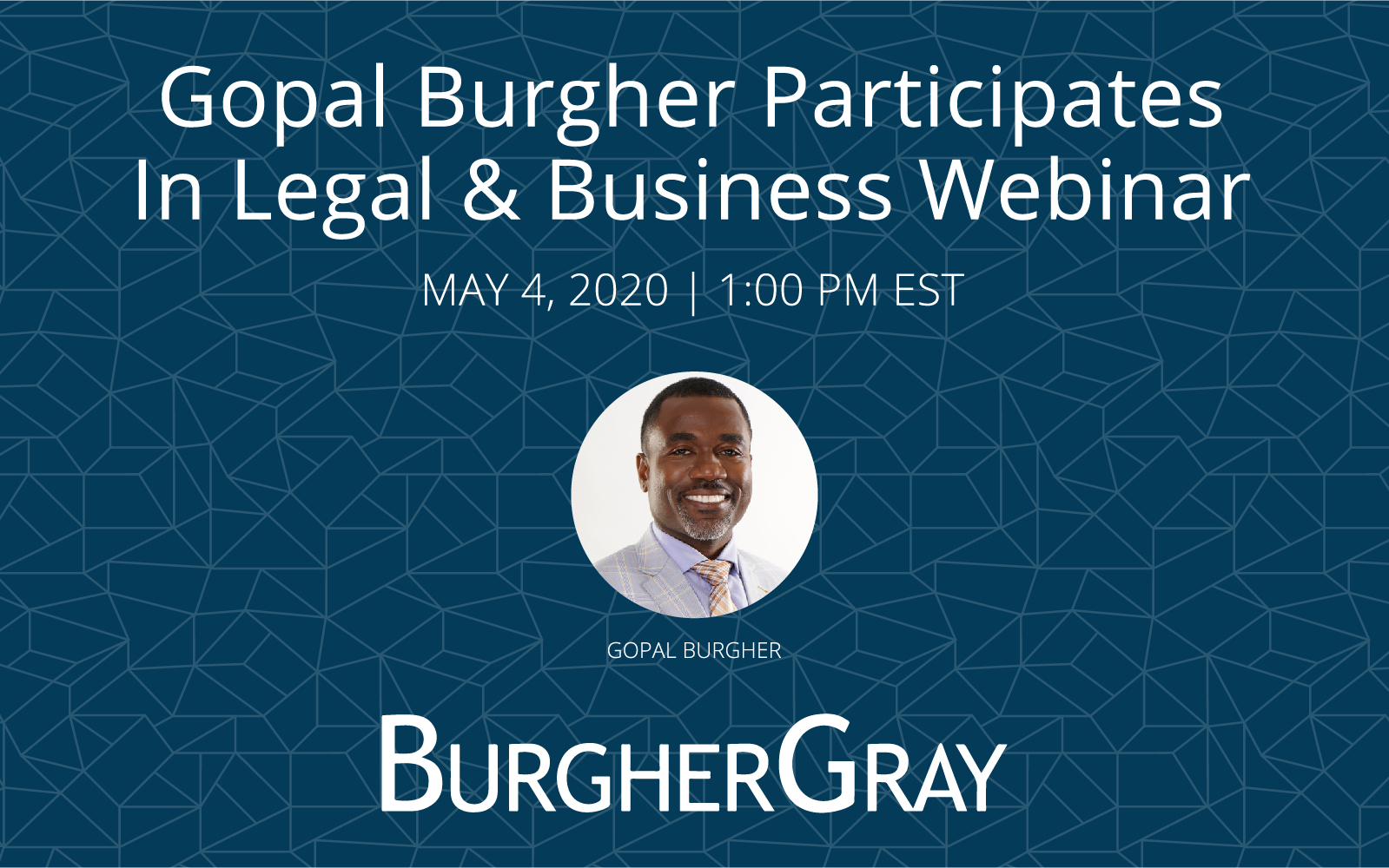 Gopal Burgher to participate in Legal & Business Webinar on May 4