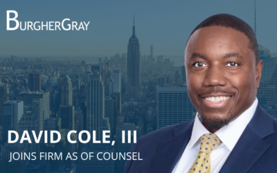 DAVID COLE, III joins firm as of counsel