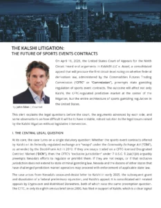 Read about The Kalshi Litigation The Future Of Sports Events Contracts